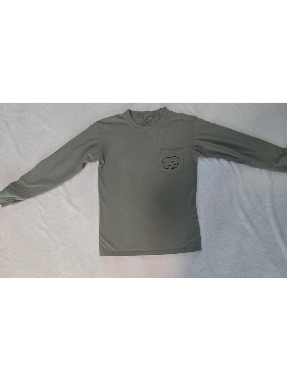 Ivory Ella Small Long Sleeve Pocket T-Shirt with Elephant Logo